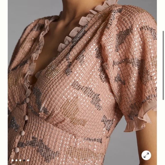 NWT Anthropologie Sequinned V-Neck Blouse - Picture 8 of 8
